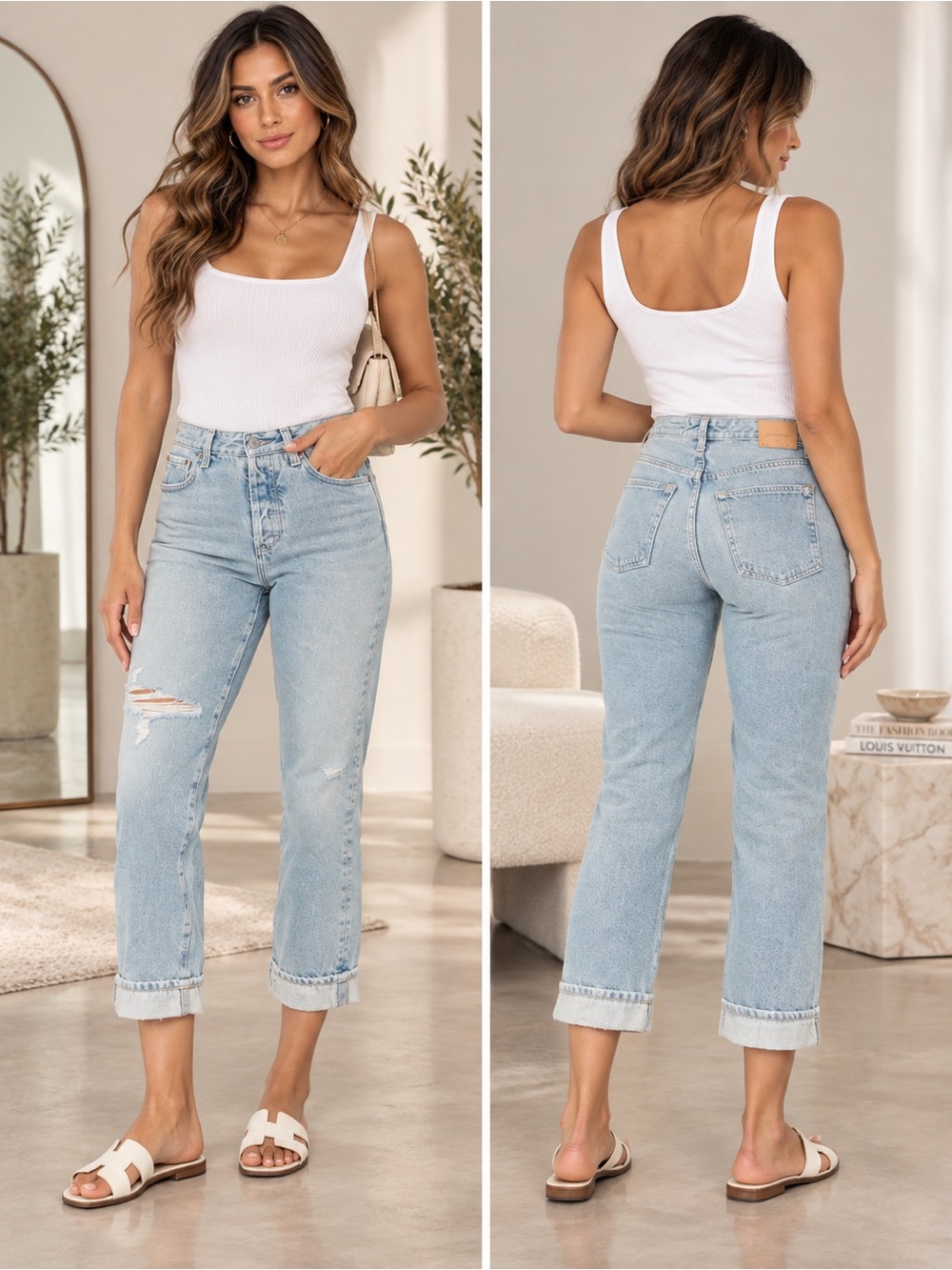 NEW AG Alexxis Crop High-Rise Vintage Fit Destructed Jeans – Size 29
